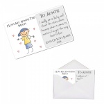 Personalised I Love My Auntie This Much Metal Wallet / Purse Sentimental Card